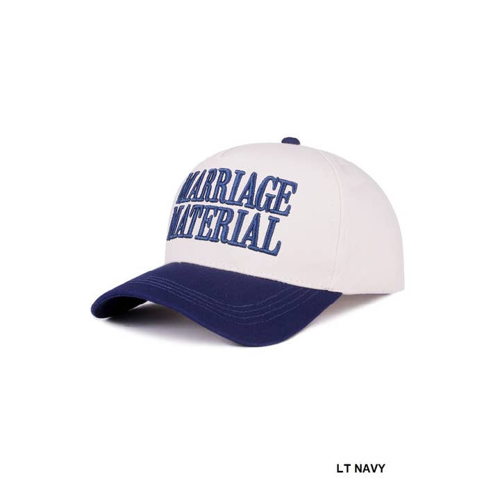 42POPS - Wholesale Baseball Cap - Women's - ...._ 0813 Marriage Material Two Tone Canvas Cotton Cap SI-284776
