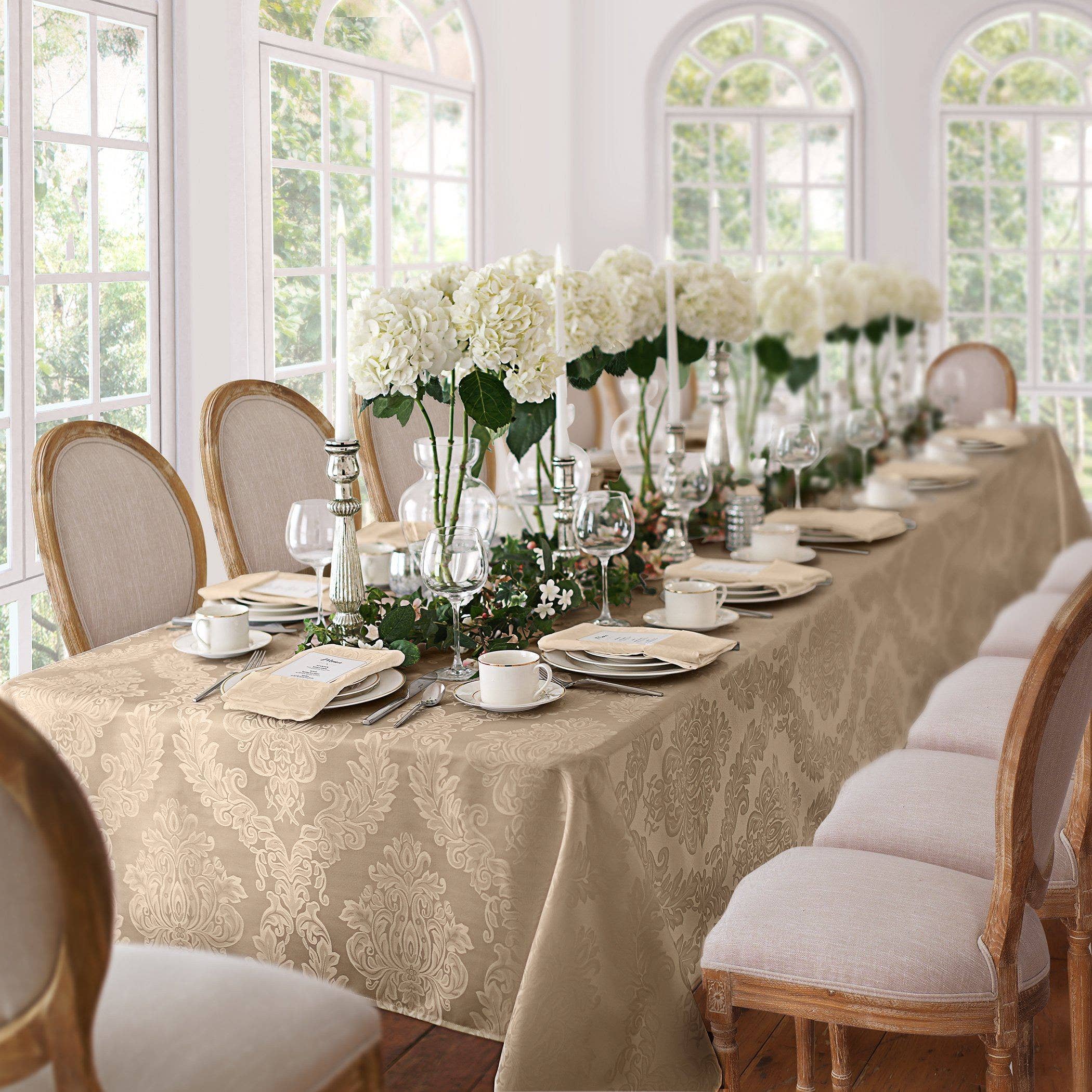 Threadmade Home - Wholesale Tablecloth - Barcelona Jacquard Damask Tablecloth2