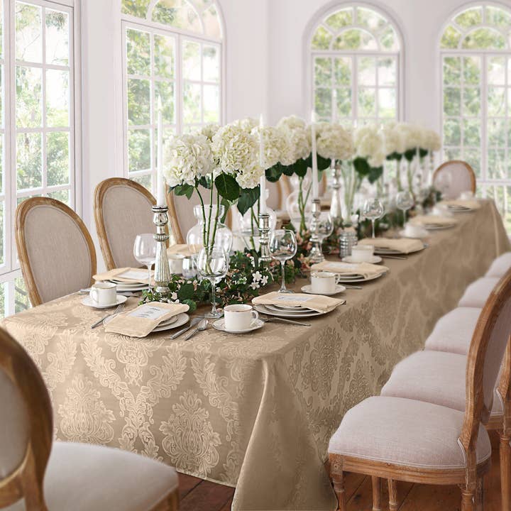 Threadmade Home - Wholesale Tablecloth - Barcelona Jacquard Damask Tablecloth2