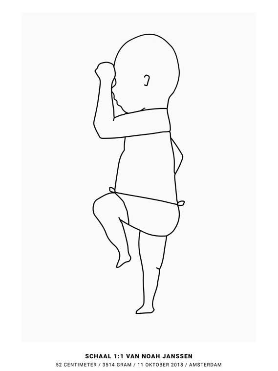 Póster personalizado de Geboorte Zwart Wit para venta al por mayor de Wallified