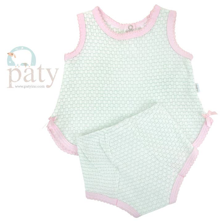 Paty Knit, 2 PC Sleeveless Diaper Set #336J for wholesale by Paty
