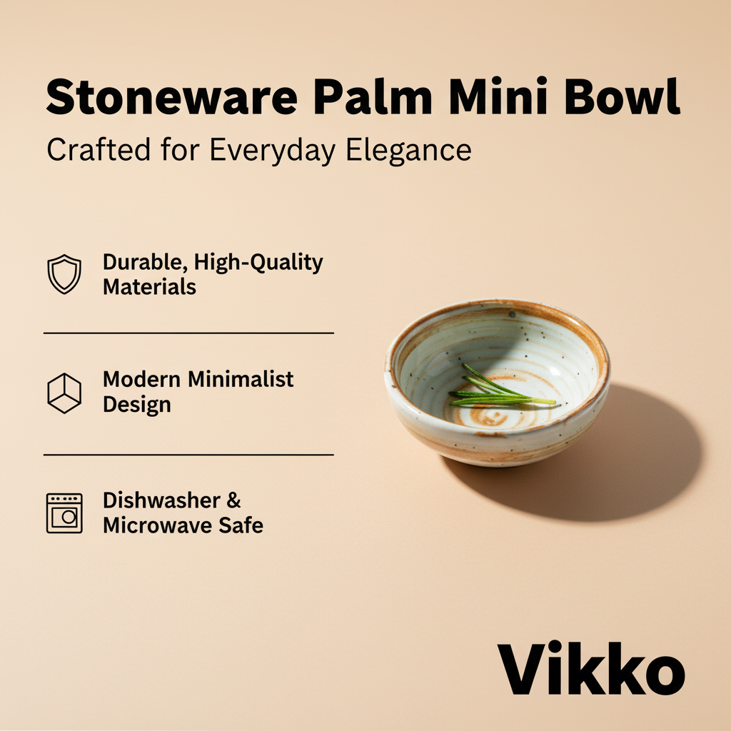 Kadra Kitchenware – Engroshandel Skål – Vikko Stoneware Palm Mini Skål Creme Hvid Brun Rand3