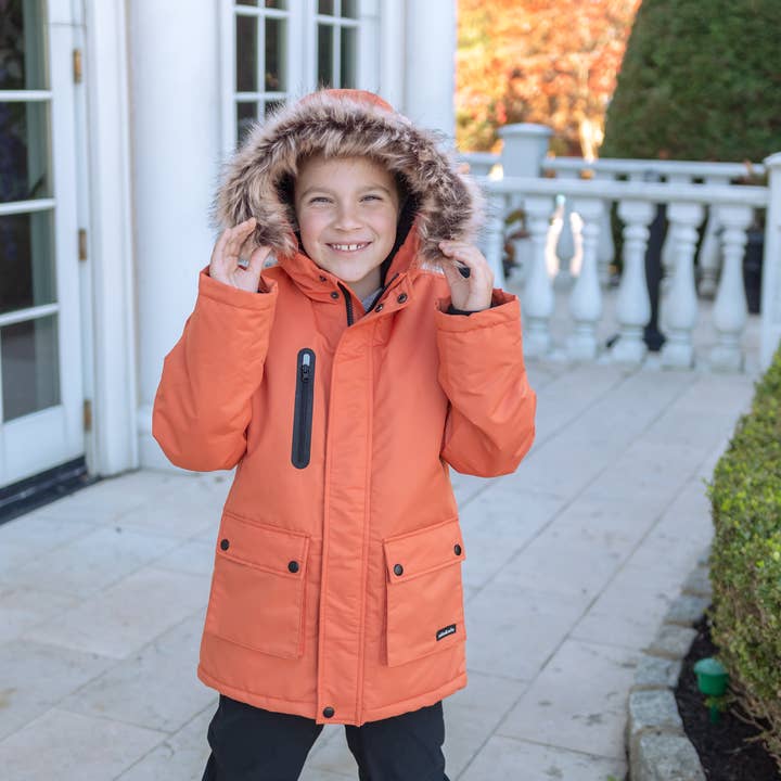 Rokka & Rolla - Wholesale Parka - Kids - Boys' Winter Coat with Faux Fur Hood Parka Jacket24