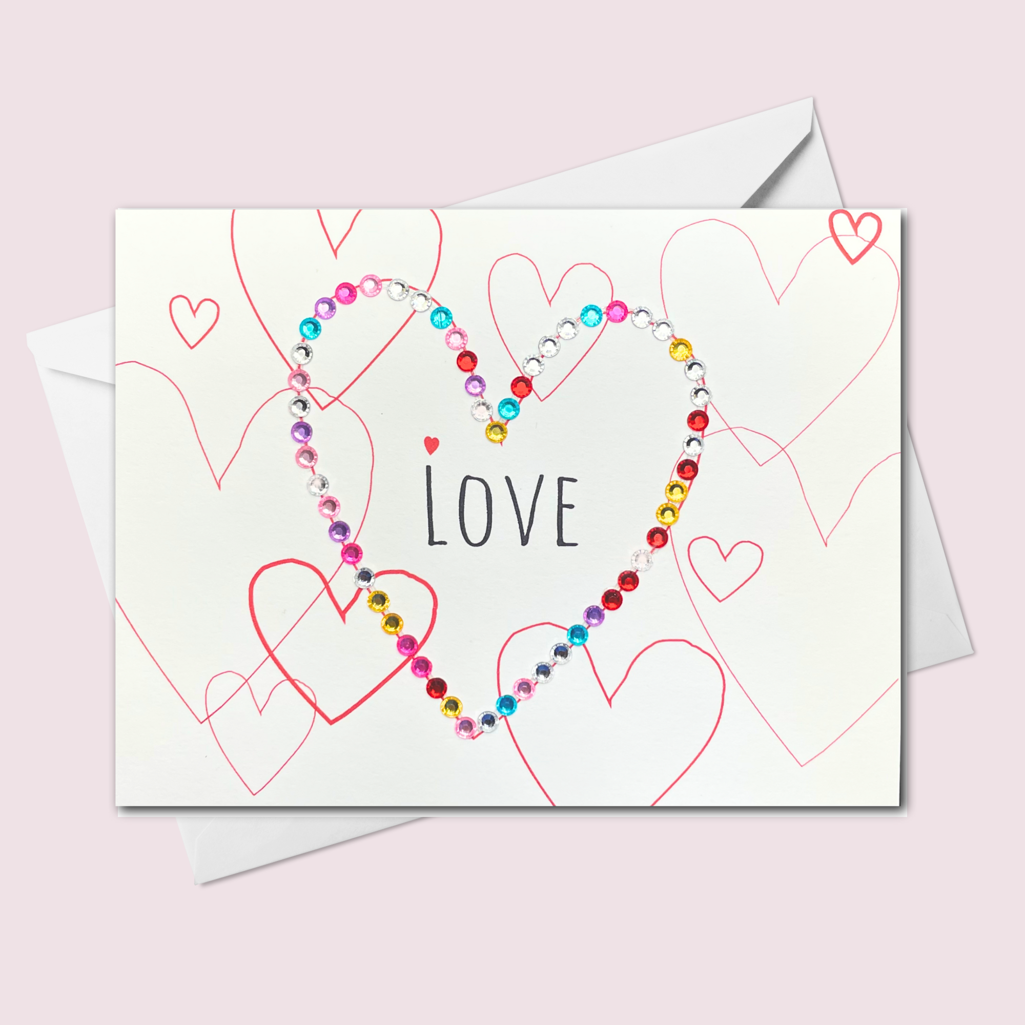 Russell Jeffery Design by Off By Heart Design - Wholesale Love Card - Love in Hand Drawn Hearts Greeting Card0