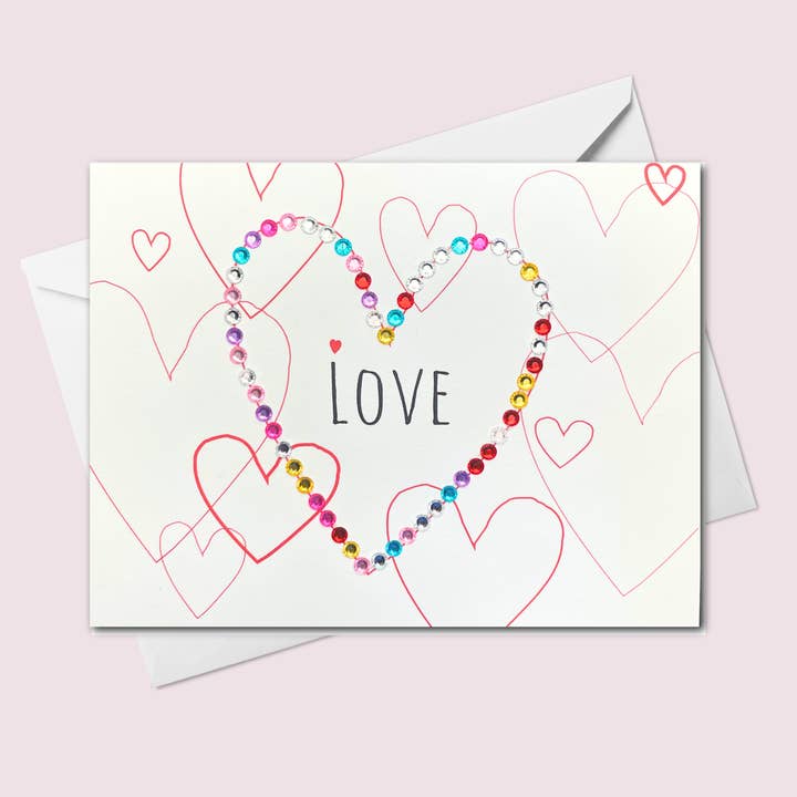 Russell Jeffery Design by Off By Heart Design - Wholesale Love Card - Love in Hand Drawn Hearts Greeting Card
