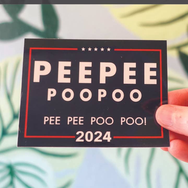 Pegatina PeePee PooPoo – Broma Política Humorística para venta al por mayor de Two Cats Creatives