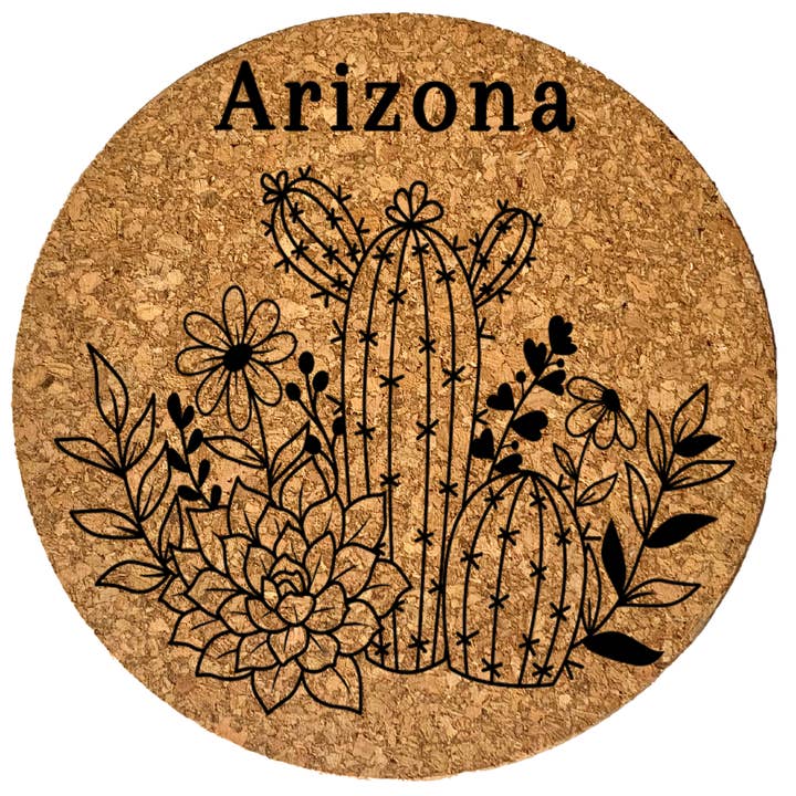 Botanical Cactus Garden Trivet for wholesale by Creative Inspiration Design