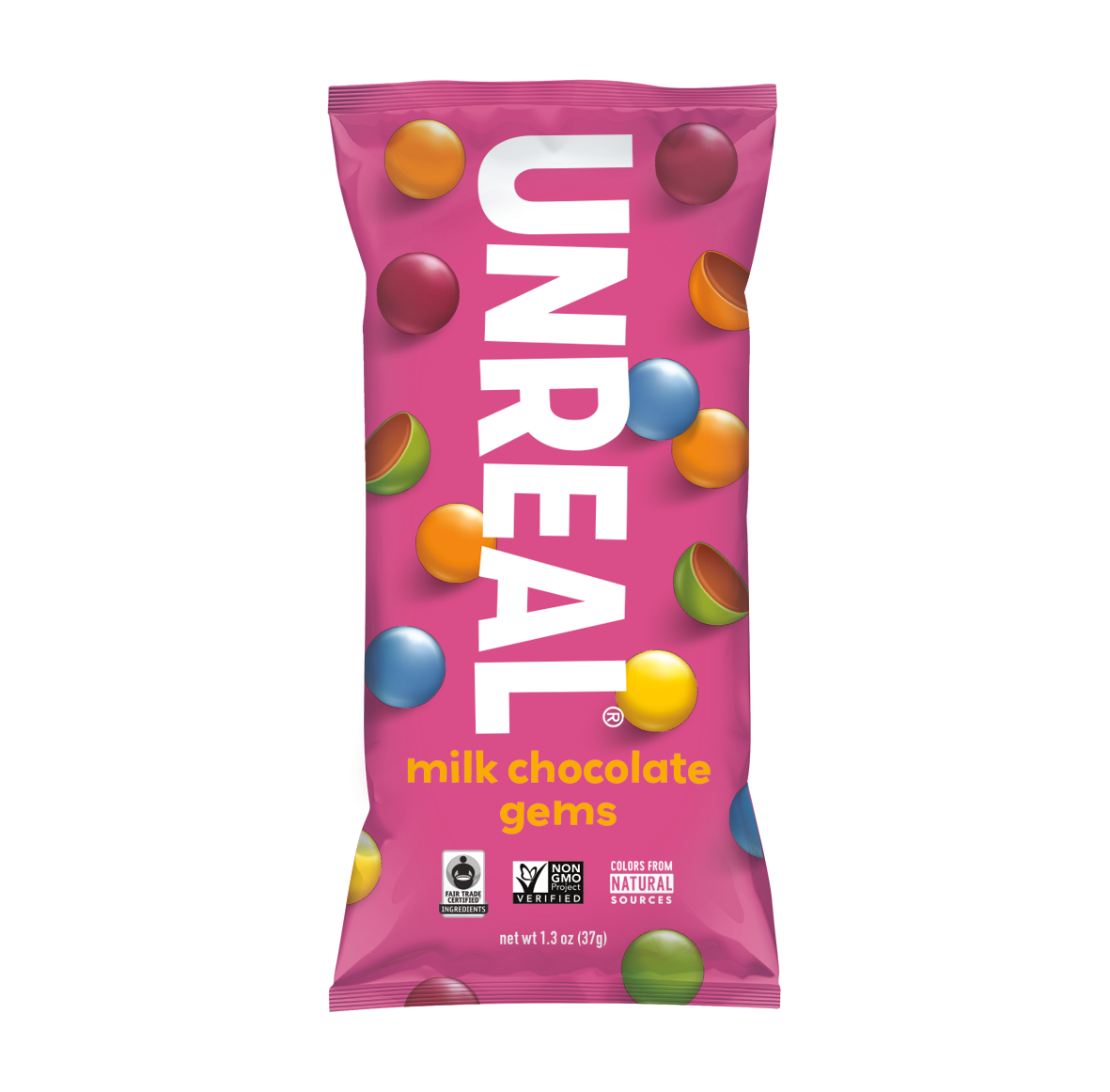 UNREAL - Wholesale Chocolate Covered Sweets - MIlk Chocolate Gems Snack Size - 12 Count1