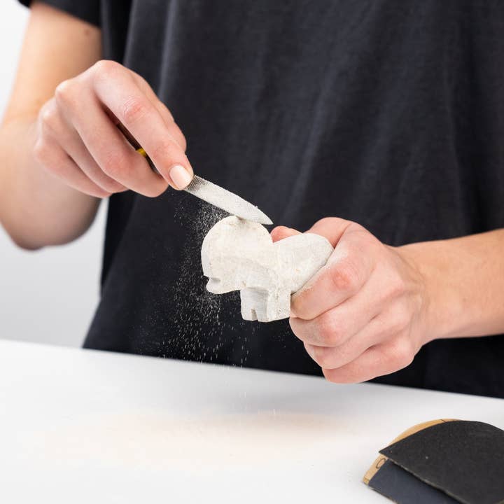 Stonebridge Imports - Wholesale DIY Craft Kit - Soapstone Carving Kit - Make 3D Art 🦉🐢🐈 Choose Your Animal8