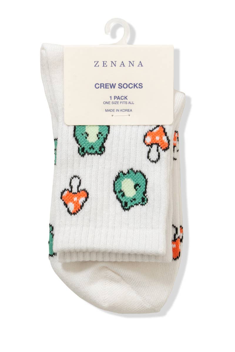 42POPS - Vendita all'ingrosso Calzini - Donna - ...SI-26273 Calzini Casual con Rane e Funghi0