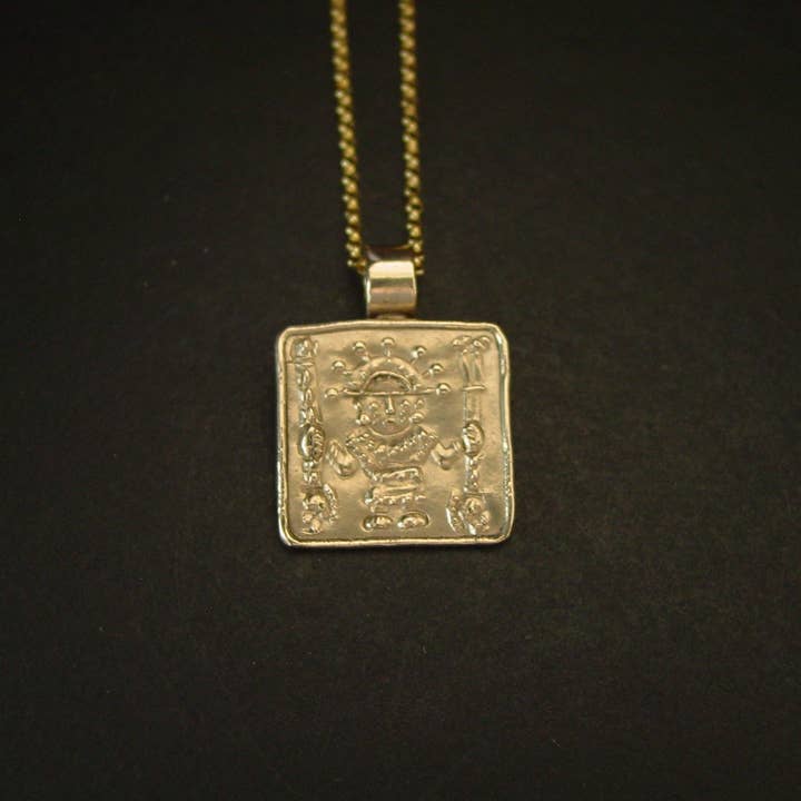 Vis a Vis Jewelry - Vente Breloques/médailles personnalisées - Pendentif Viracocha - Dieu créateur inca - Sculpté à la main4