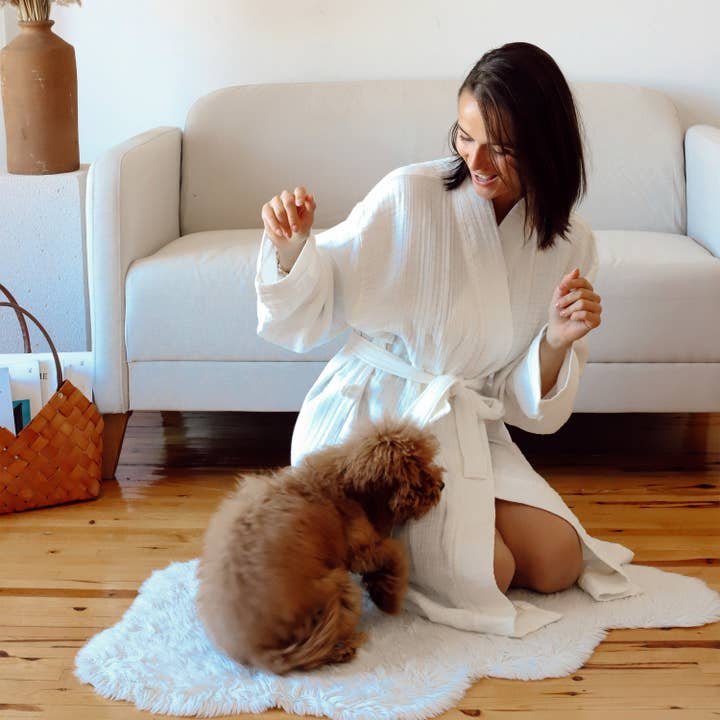 Vivamaison - Wholesale Robe - Unisex - Luxury 4 Layer Muslin Bathrobe, Natural Cotton Spa Comfort12