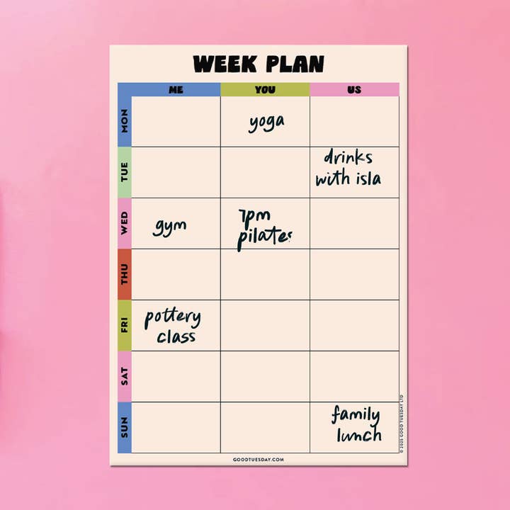 Planificador magnético semanal para la nevera A4 - Mejor juntos para venta al por mayor de Good Tuesday