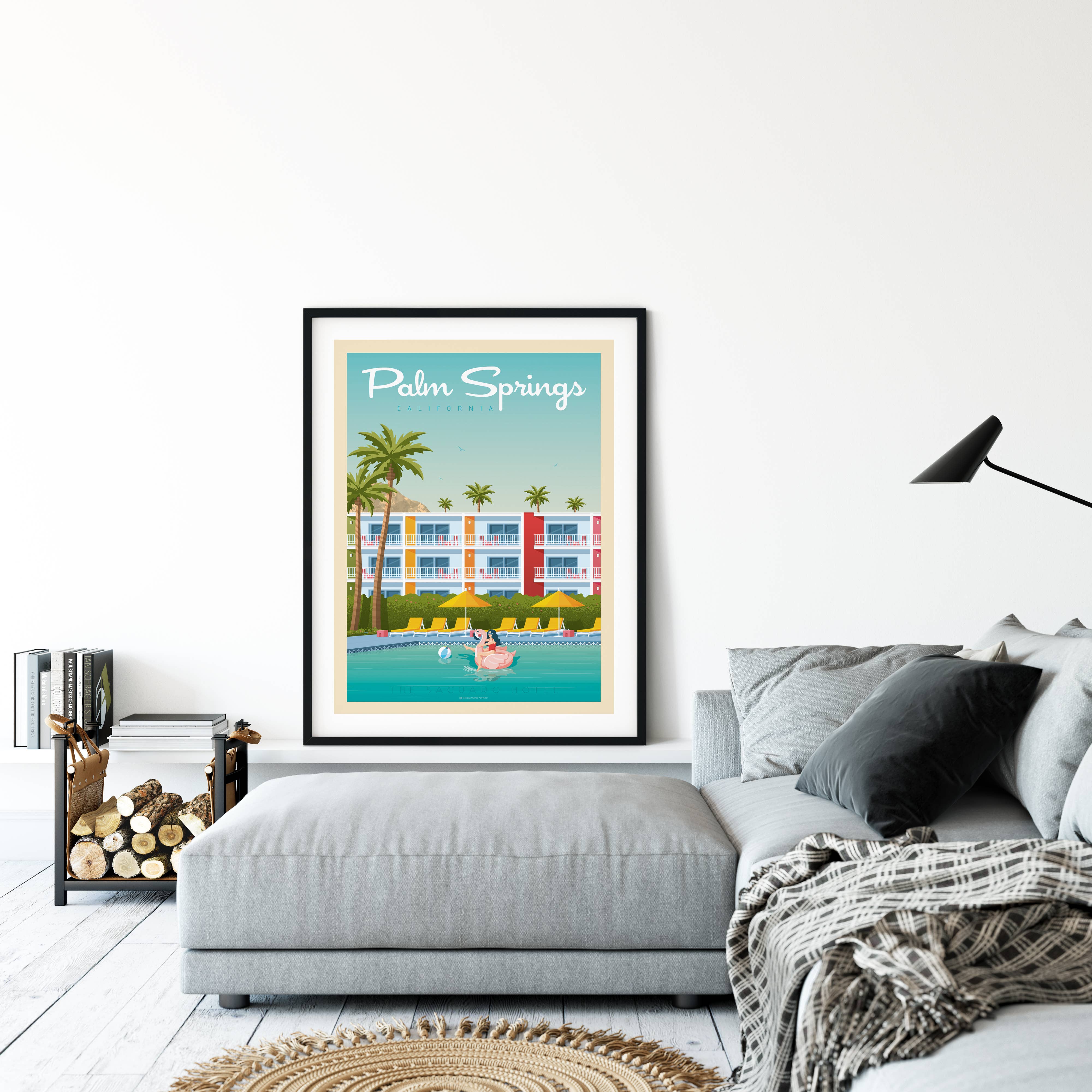 Olahoop Travel Posters - Wholesale Poster - Palm Springs California Travel Poster - Saguaro Hotel5