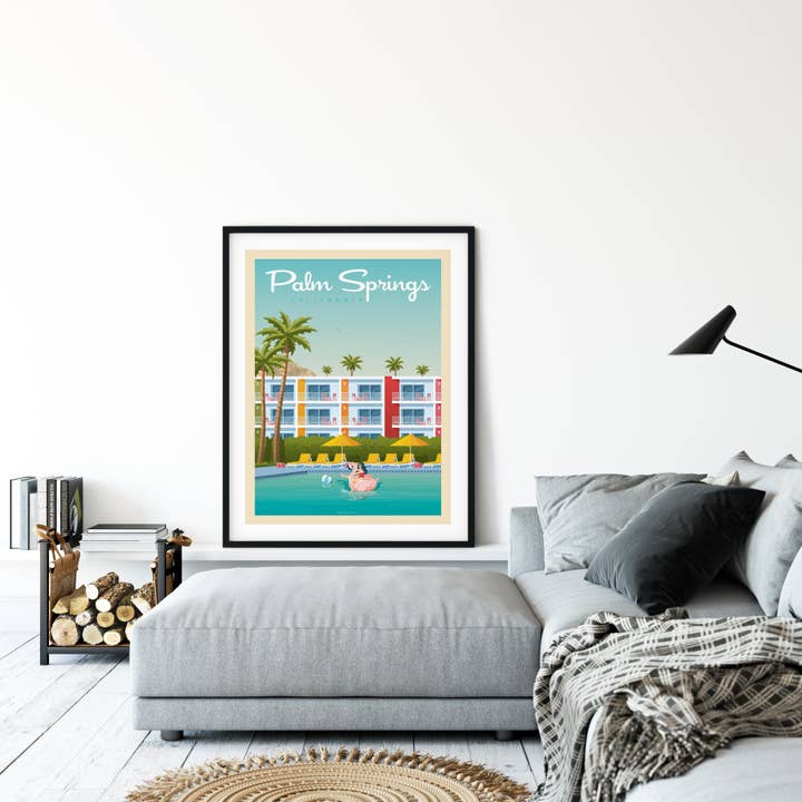 Olahoop Travel Posters - Wholesale Poster - Palm Springs California Travel Poster - Saguaro Hotel5
