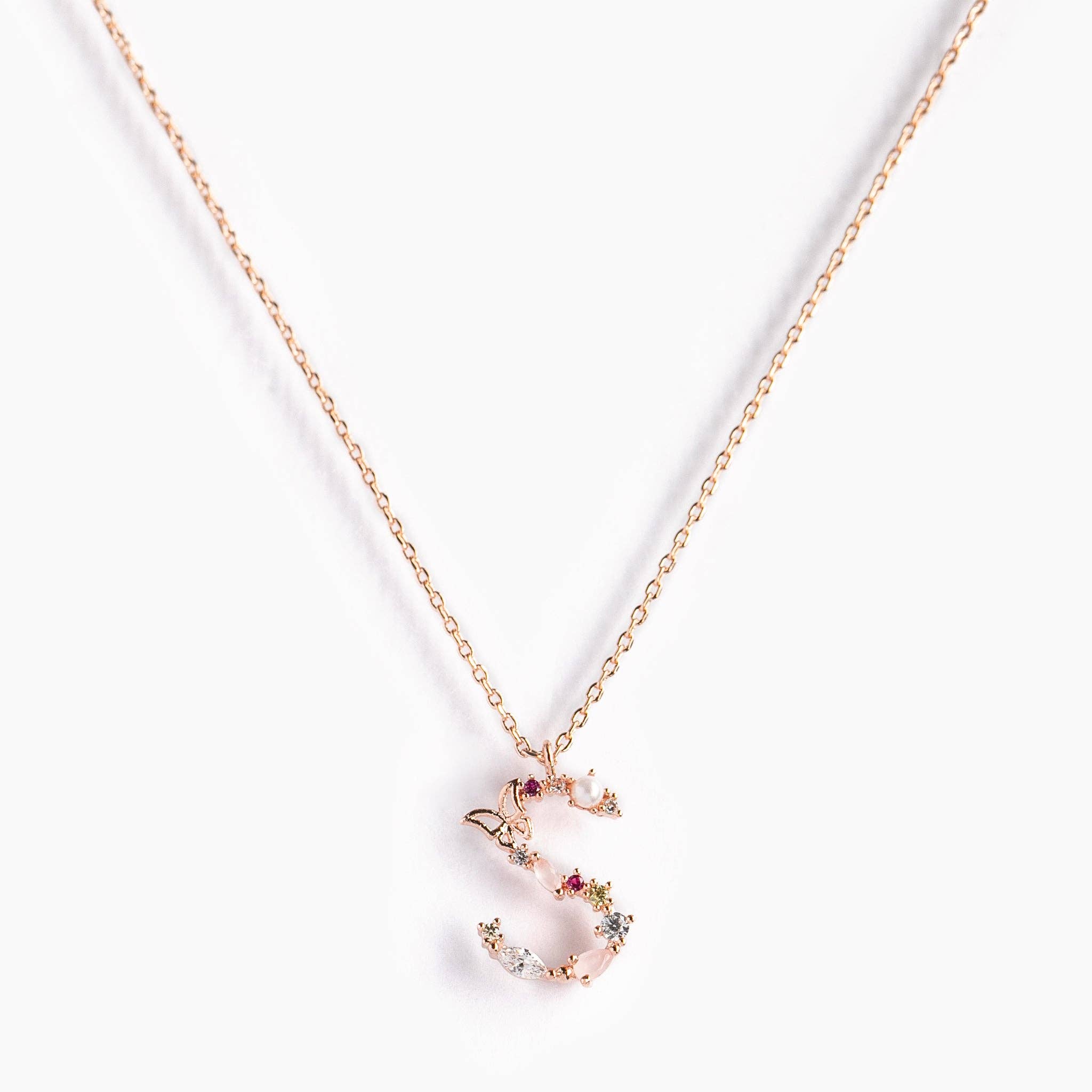 Girls Crew – wholesale Pendant/charm necklace – Flutterfly Stone Initial Necklace21