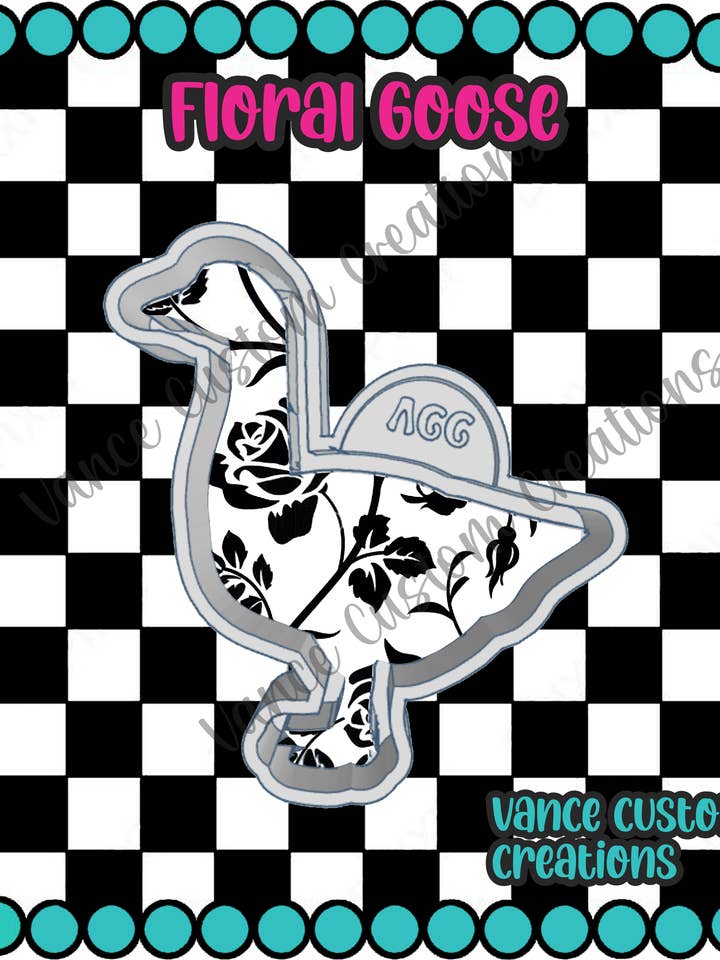 Floral Goose Freshie Mold for wholesale by Vance Custom Creations