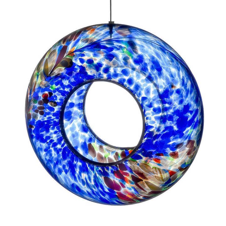 Hanging Bird Feeder - Blue for wholesale by Sienna Glass