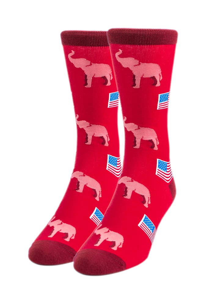 Republican Elephants Carded Cotton Sock by Alynn for wholesale by Alynn