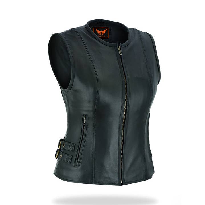Gilet de moto pour femmes Buttersilk en cuir nappa ultra doux pour la vente par Tackfield