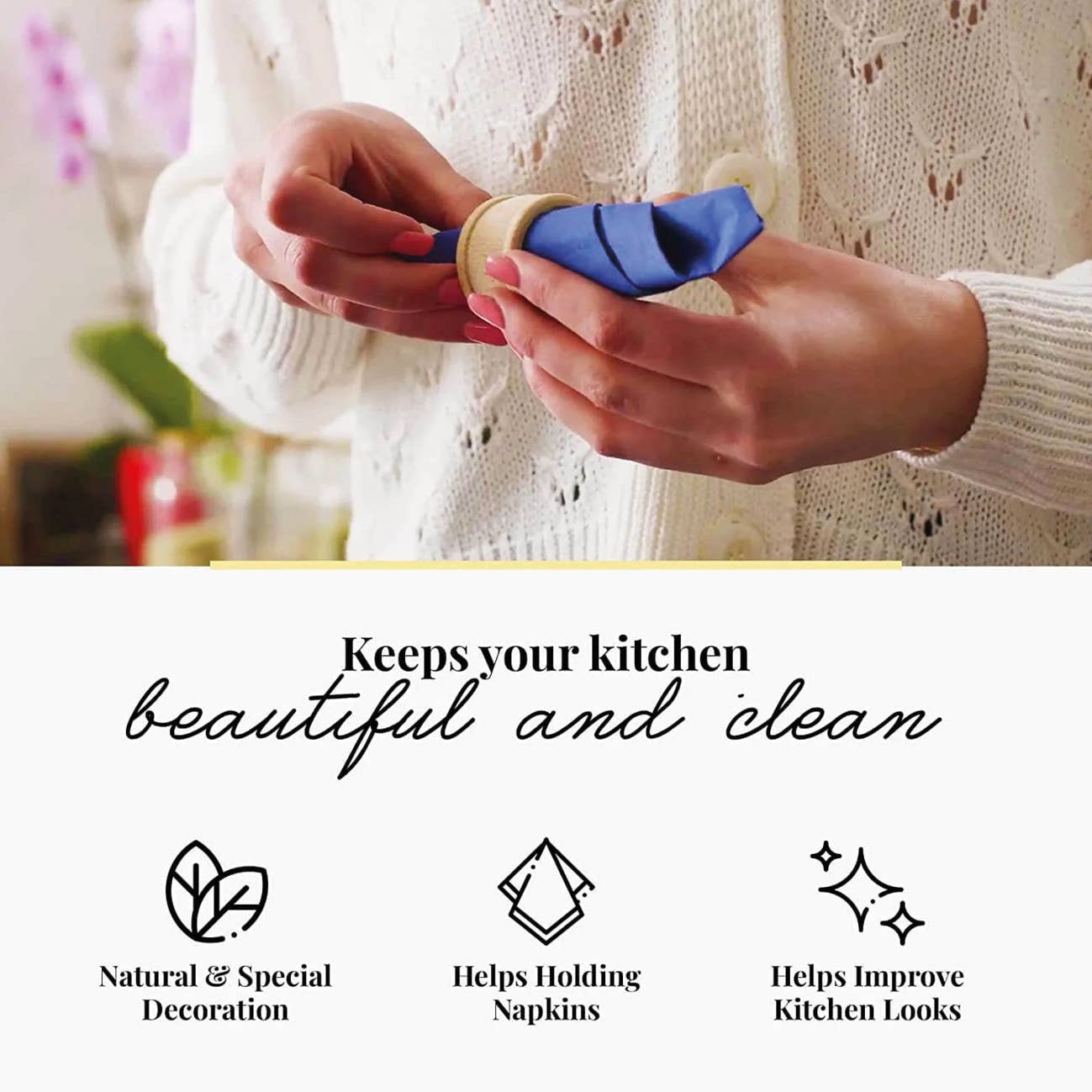 Tuuli GmbH - Wholesale Napkin Ring - Set of 6 Wooden Napkin Rings Table Decoration8