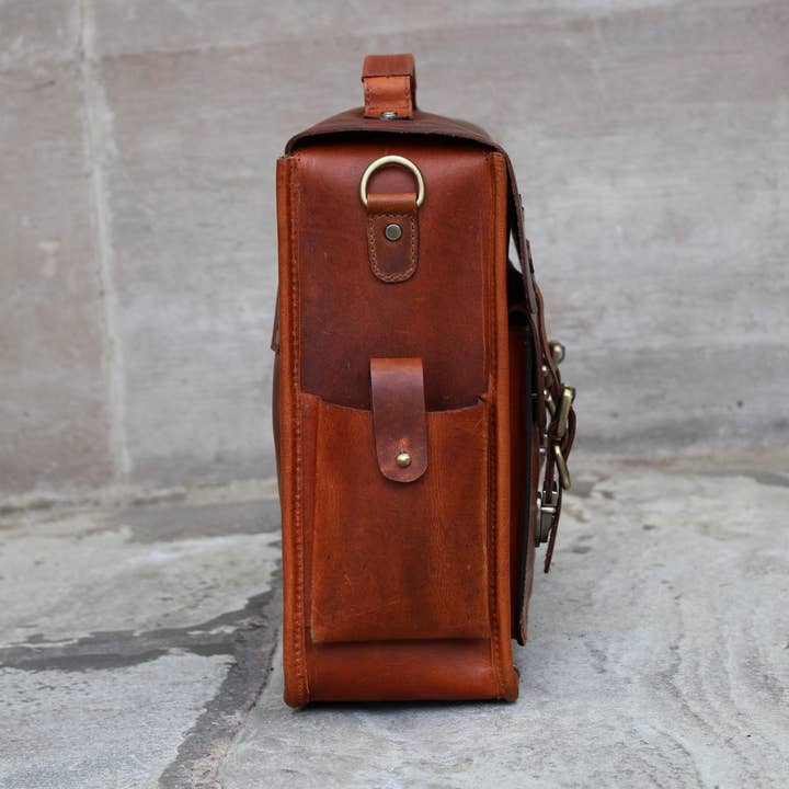 Kalating Leather UK - Wholesale Briefcase - Unisex - Top Grain Leather Mens Womens Briefcase Laptop Business Bag5