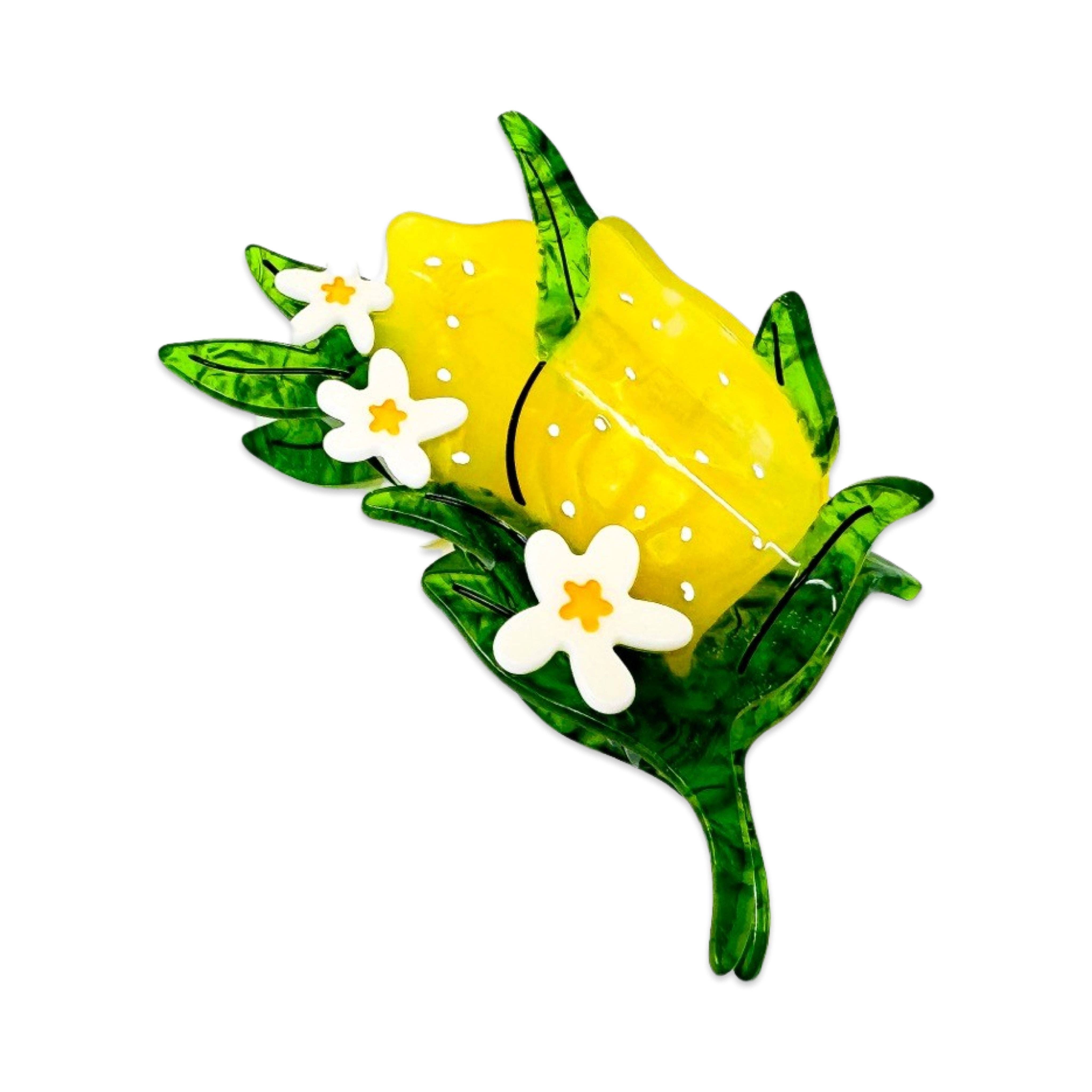 Jenny Lemons - Wholesale Haarclip - Dames - Grote haarklauwclip met citroen en bloemen11