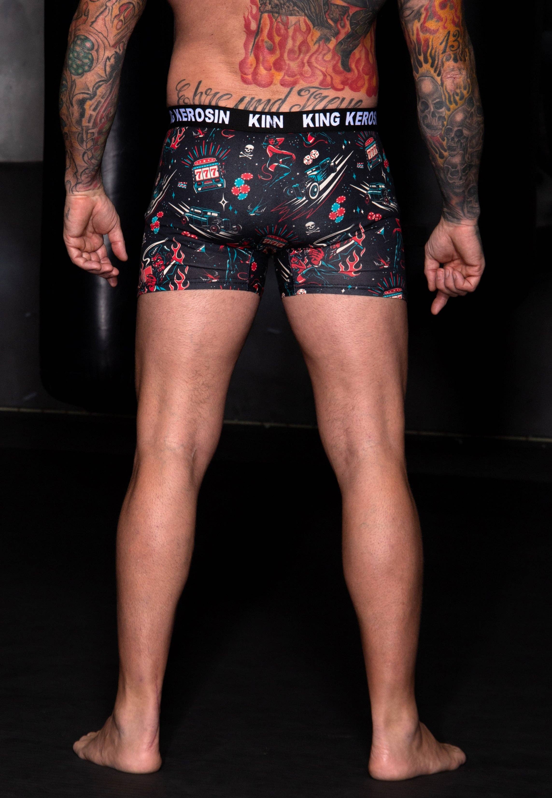 black Boxer Shorts "Rockabilly Devil" for wholesale on Faire5