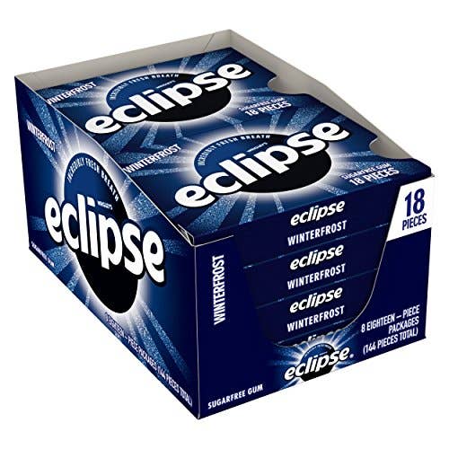Shop The King - Wholesale Chewing Gum - Eclipse Winter Frost Sugarfree Gum, 18 Piece (Pack of 8)
