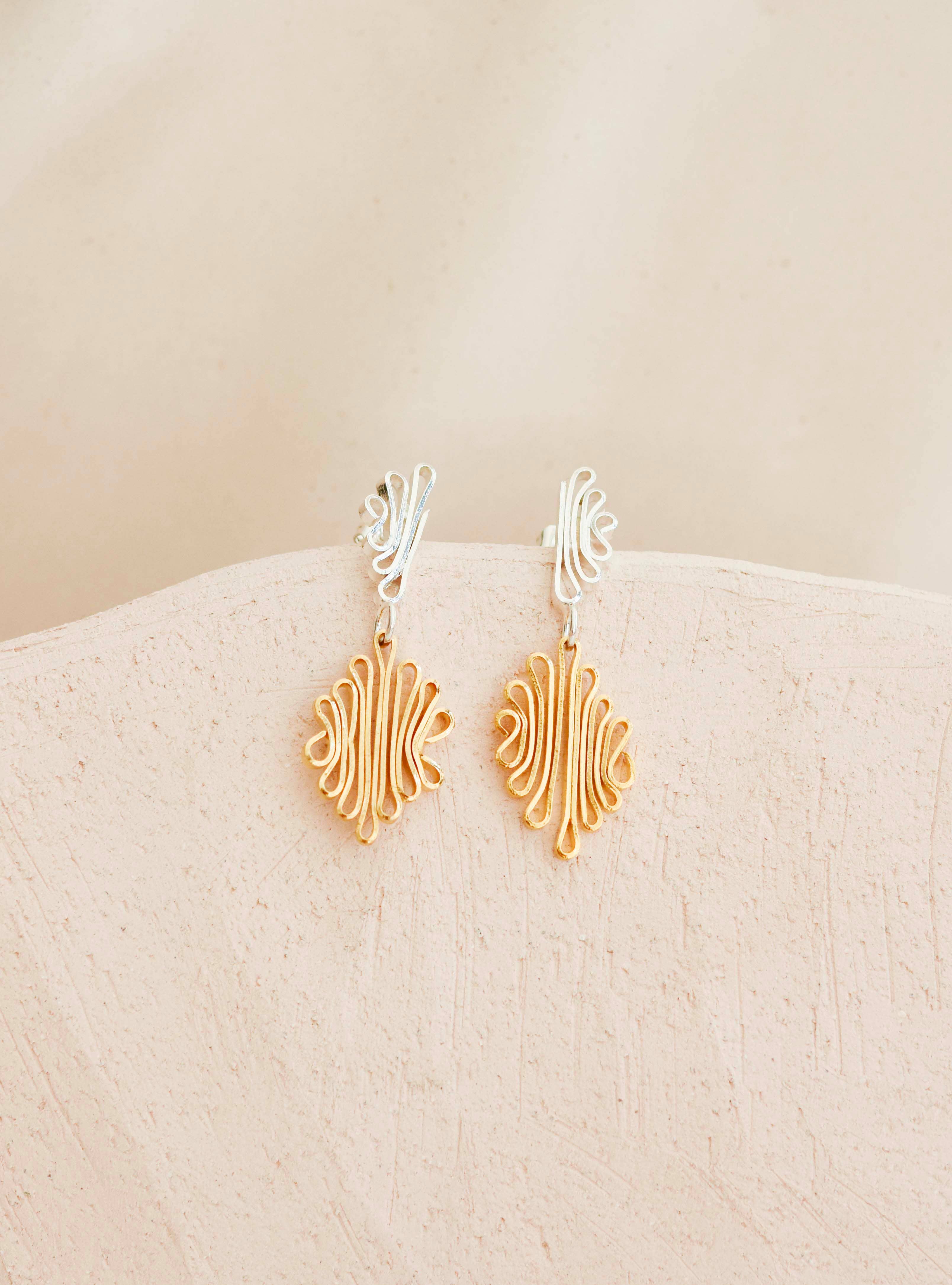 Judith Benita - Wholesale Dangle Earrings - Dalva two-tone earrings1