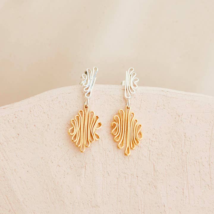 Judith Benita - Wholesale Dangle Earrings - Dalva two-tone earrings1
