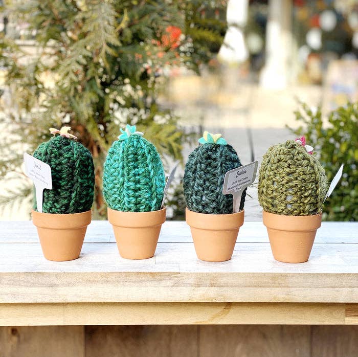 Islay's Terrace - Wholesale Decorative Tabletop Object - Baker's Dozen Cozy Crochet Cactus (13 cozy crochet cacti)0