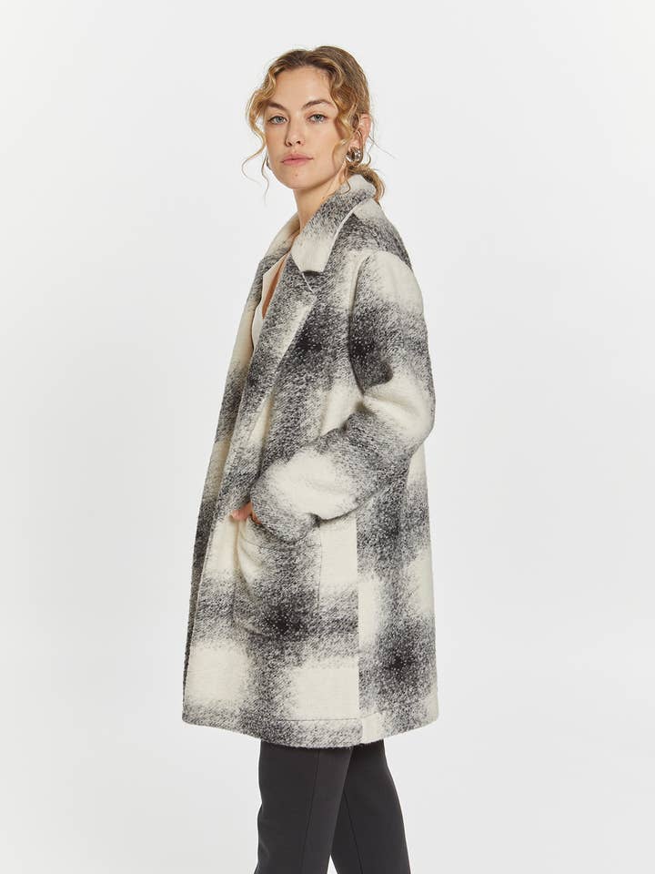 GUNMETAL PLAID Notch Lapel Coat - PRATT COAT for wholesale on Faire