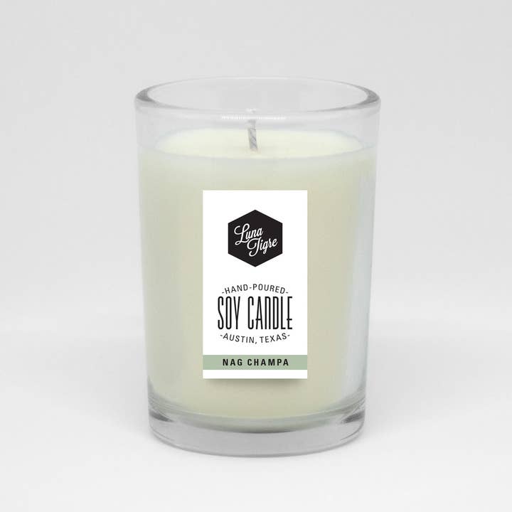 Nag Champa Soja-Kerze aus Glas, 7 oz für den Großhandel von Luna Tigre Candles