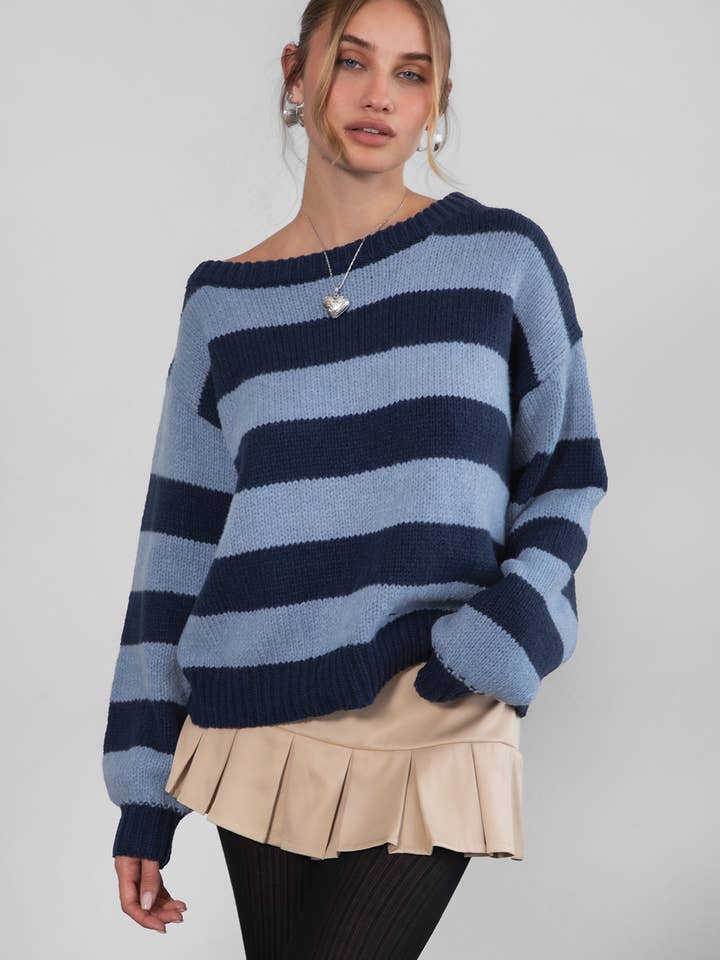 TICTOC – Großhandel Strickpullover – Damen – MADDEE Schulterfreier Rugby-Strickpullover mit Oversize-Passform5