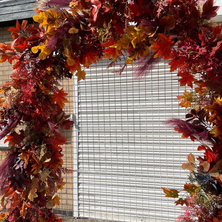 IVY CRUZ - Wholesale Bunting/Garland - Fall Burgundy Flower Garland, Moody Fall Decor, Burgundy1