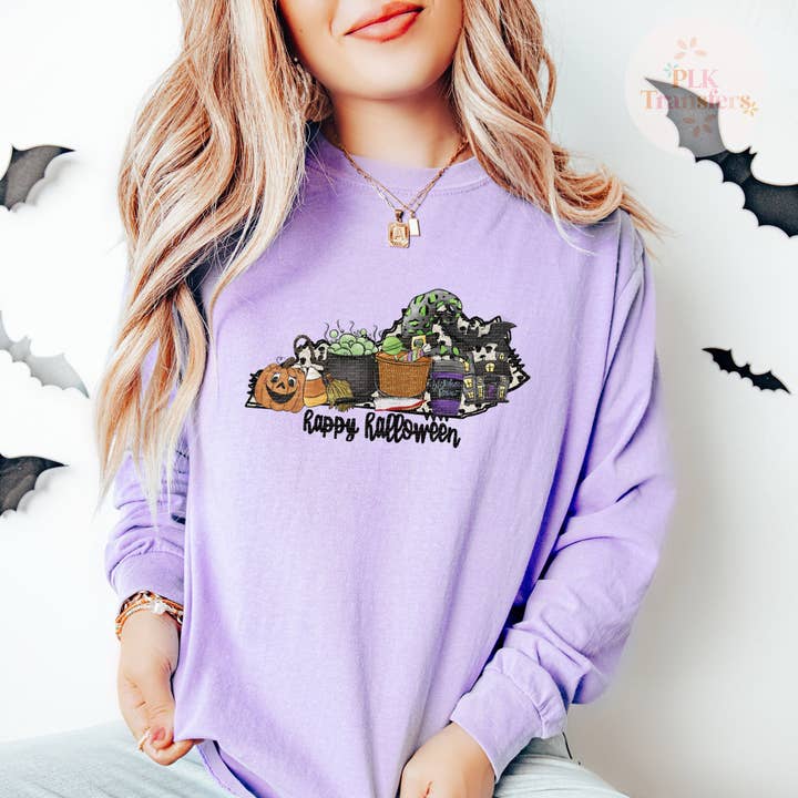 Kentucky, Happy Halloween | Matt Klar Film Skärmtrycksöverföring | - FULLFÄRG för wholesale av PLK Transfers