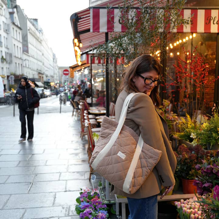 Quilted everyday tote for wholesale by Dans le sac