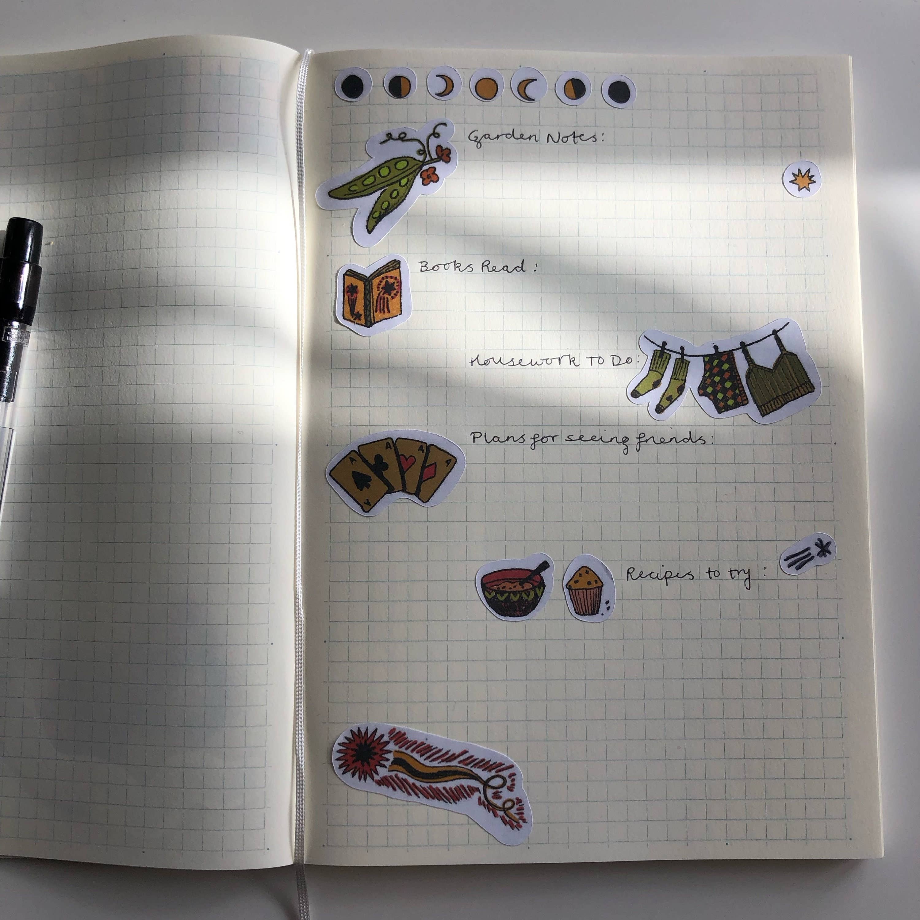 Tulips and Heather – wholesale Sticker – Celestial Skies A5 Sticker Sheet for Journals and Planners6