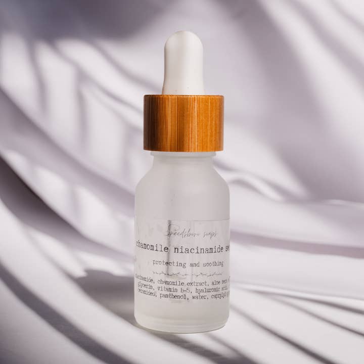 Hyaluronic Serum with Chamomile, Aloe Vera, and Niacinamide for wholesale by Sneedsboro Soap Company