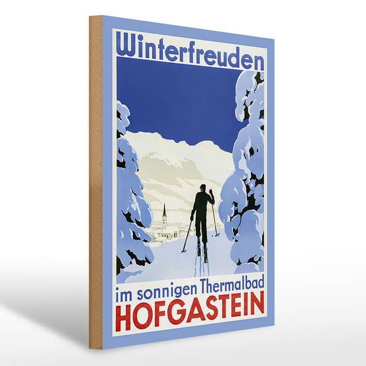 Træskilt 30x40 cm Vinterglæder i solrige Hofgastein for engroshandel hos Femer