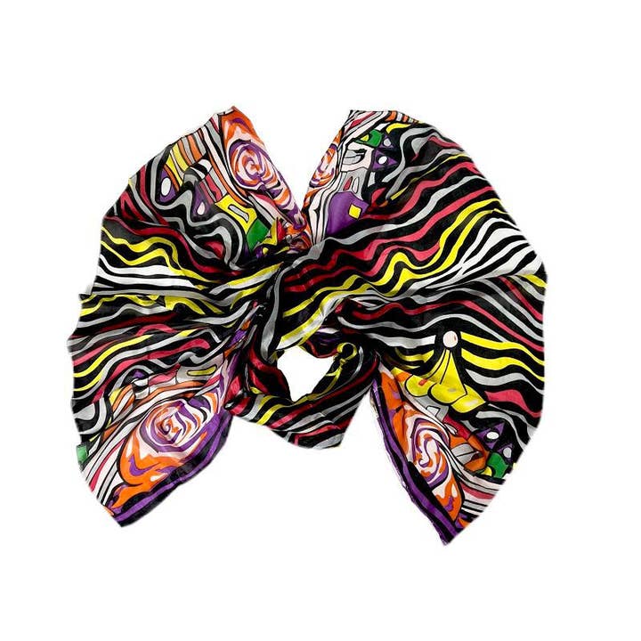Chenson & Gorett - Wholesale Scarf - Women's - Women's Natural Silk Multicolor Scarf Pleasant to the Touch