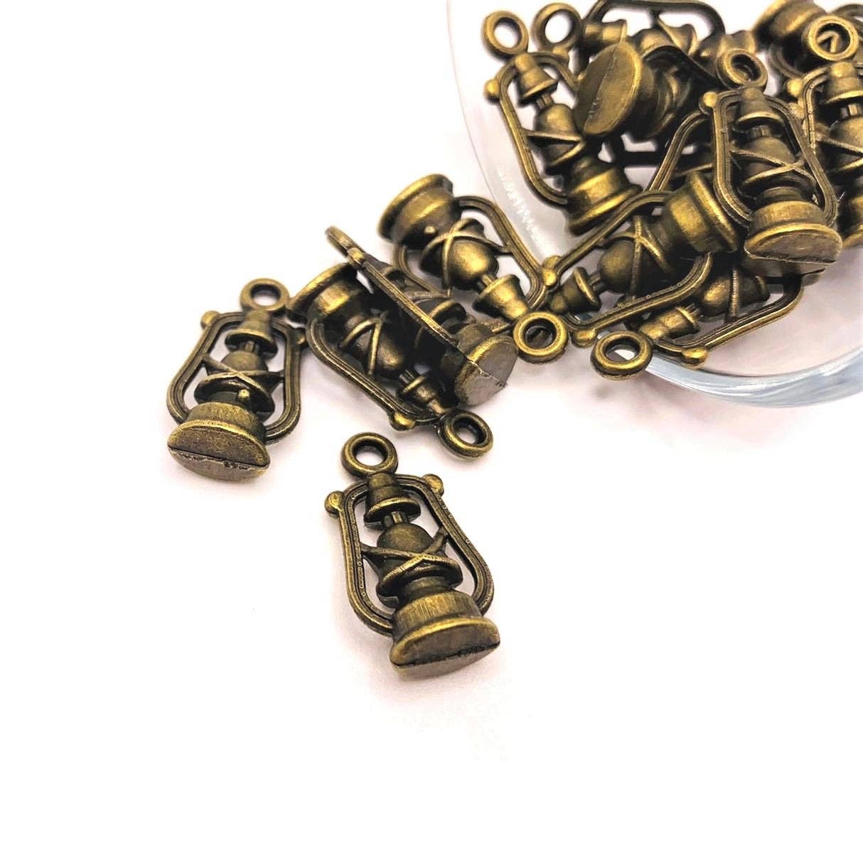 Guerrilla Charm - Wholesale Individual Charm/Pendant - Bronze Lantern 3D Charms, 20x10mm0
