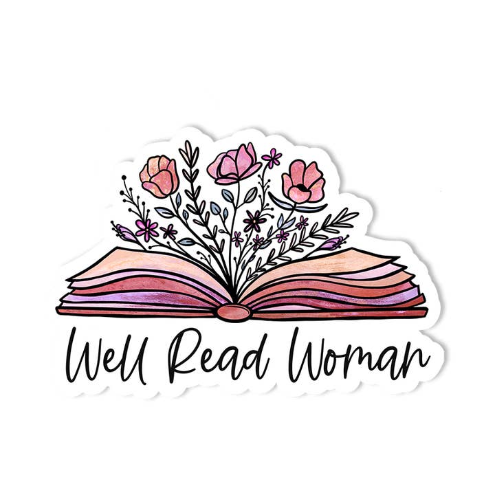 Well Read Woman Sticker for wholesale by Sticker Shuttle