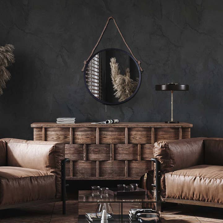 24x24 Round Metal Rope Mirror for wholesale by Northwood Collection