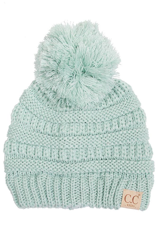 Hana - Wholesale Beanie - Kids - C.C Kids Solid Knit Pom Beanie8