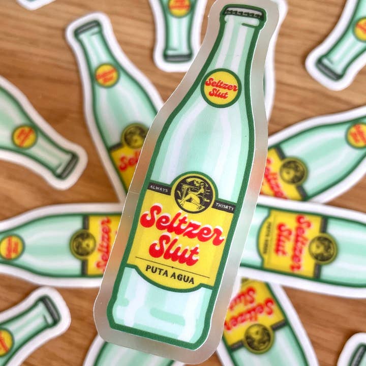 Full Send Studio - Wholesale Sticker - Seltzer Slut -topo Chico Sparkling Water Inspired Vinyl Sticker
