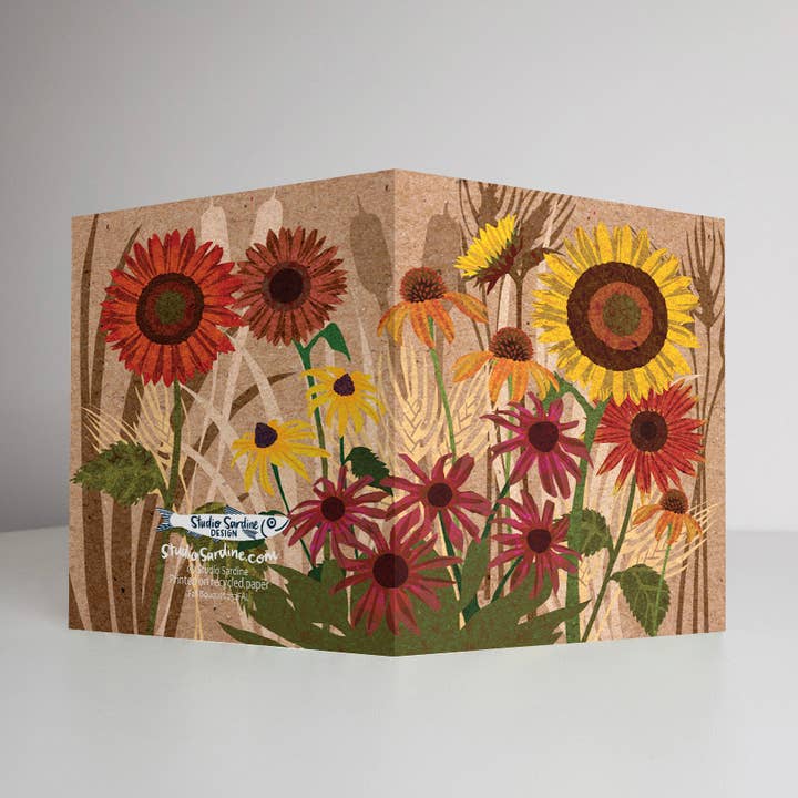 Studio Sardine - Wholesale Everyday Greeting Card - Fall Floral A2 Size Notecards, Blank Greeting Cards