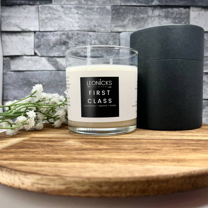 First Class Wood Wick Candles for wholesale by Leonicks LLC