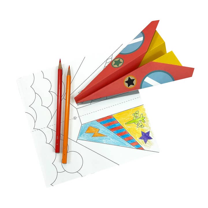OOLY - Wholesale DIY Craft Kit - Kids - D.I.Y. Paper Air Planes Activity Kit - Set of 24 Designs